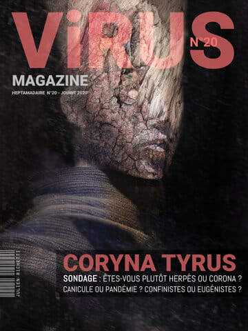 « Virus Magazine n°20 » photographisme de la série Virus Magazine © Julien Richetti, 2020 (impression format portrait 3:4 sur dibond)
