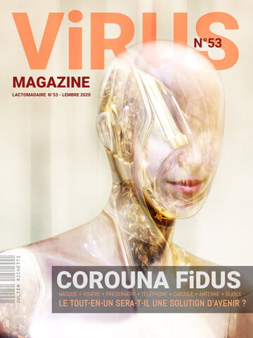 « Virus Magazine n°53 » photographisme de la série Virus Magazine © Julien Richetti, 2020 (impression format portrait 3:4 sur dibond)