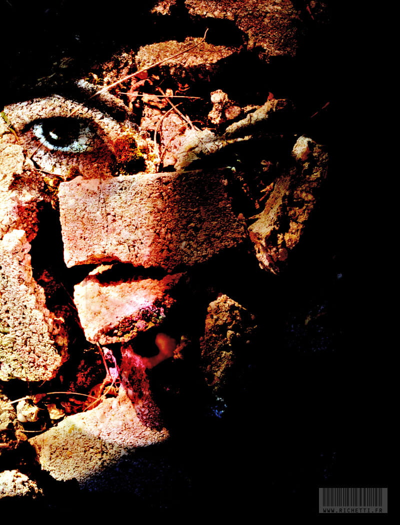 « Angoisse de morcellement I » photographisme de la série Les Affreux © Julien Richetti, 2012 (impression format portrait 3:4 sur dibond)