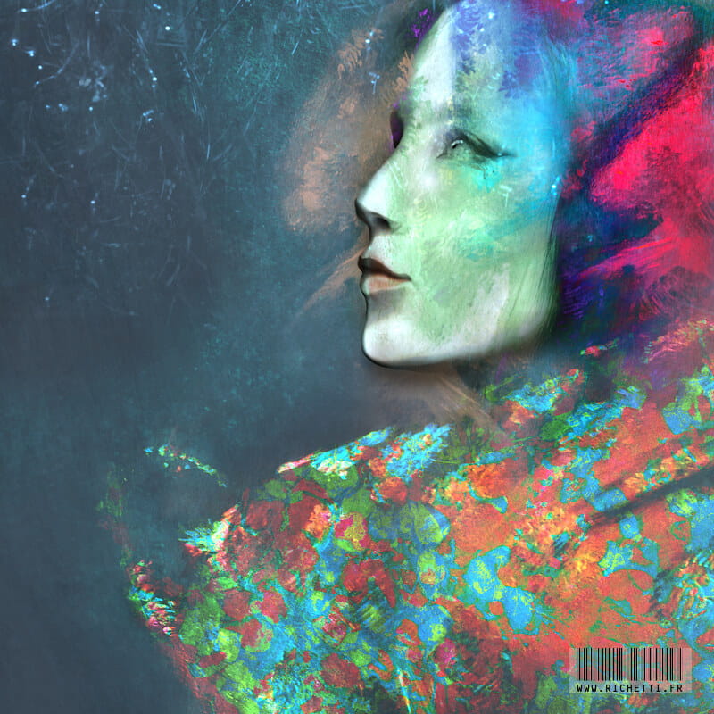 « Olgadeïde écharpe II » photographisme © Julien Richetti, 2019 (impression format carré sur dibond)