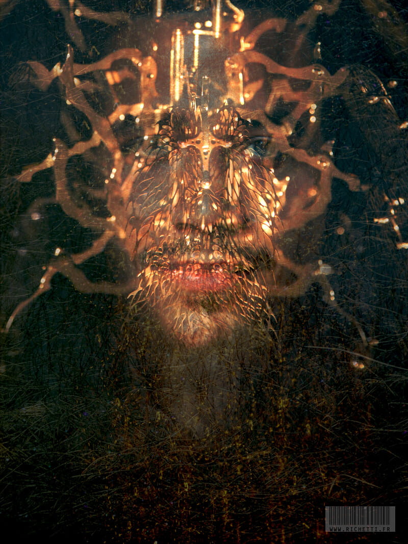 « Balthazar, Magoï de Xénophon » photographisme de la série Divinités © Julien Richetti, 2017 (impression format portrait 3:4 sur dibond)