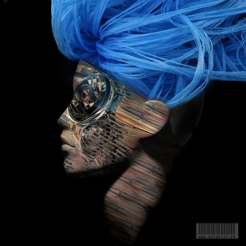 « Bananavista bleu » photographisme de la série Automne © Julien Richetti, 2016 (impression format carré sur dibond)