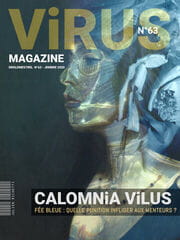 « Virus Magazine n°63 » photographisme de la série Virus Magazine © Julien Richetti, 2020 (impression format portrait 3:4 sur dibond)