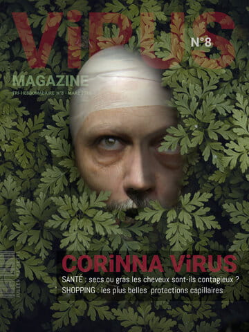 « Virus Magazine n°8 » photographisme de la série Virus Magazine © Julien Richetti, 2020 (impression format portrait 3:4 sur dibond)