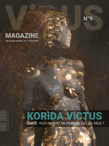 « Virus Magazine n°9 » photographisme de la série Virus Magazine © Julien Richetti, 2020 (impression format portrait 3:4 sur dibond)