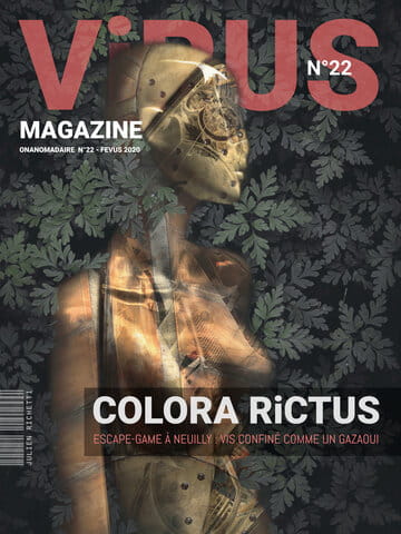 « Virus Magazine n°22 » photographisme de la série Virus Magazine © Julien Richetti, 2020 (impression format portrait 3:4 sur dibond)