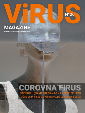 « Virus Magazine n°26 » photographisme de la série Virus Magazine © Julien Richetti, 2020 (impression format portrait 3:4 sur dibond)