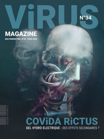 « Virus Magazine n°34 » photographisme de la série Virus Magazine © Julien Richetti, 2020 (impression format portrait 3:4 sur dibond)