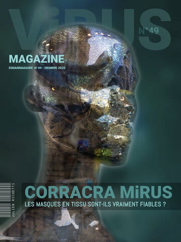 « Virus Magazine n°49 » photographisme de la série Virus Magazine © Julien Richetti, 2020 (impression format portrait 3:4 sur dibond)