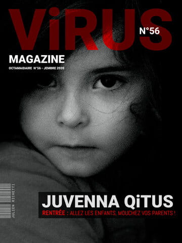 « Virus Magazine n°56 » photographisme de la série Virus Magazine © Julien Richetti, 2020 (impression format portrait 3:4 sur dibond)
