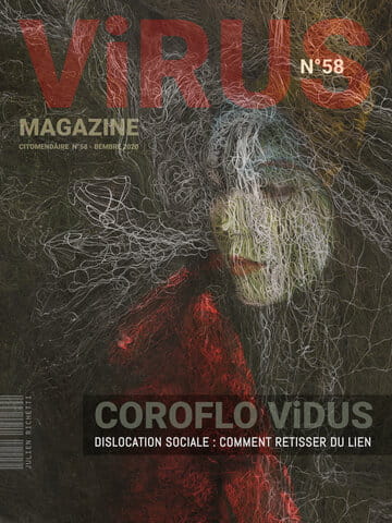 « Virus Magazine n°58 » photographisme de la série Virus Magazine © Julien Richetti, 2020 (impression format portrait 3:4 sur dibond)