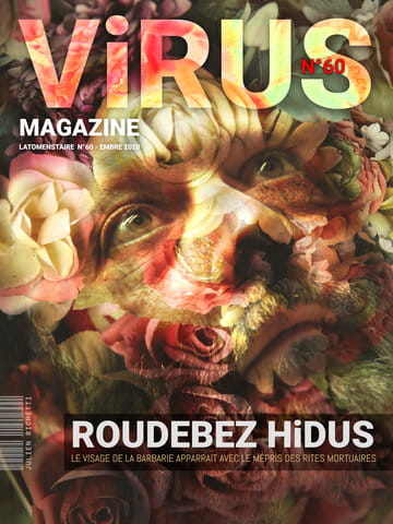 « Virus Magazine n°60 » photographisme de la série Virus Magazine © Julien Richetti, 2020 (impression format portrait 3:4 sur dibond)