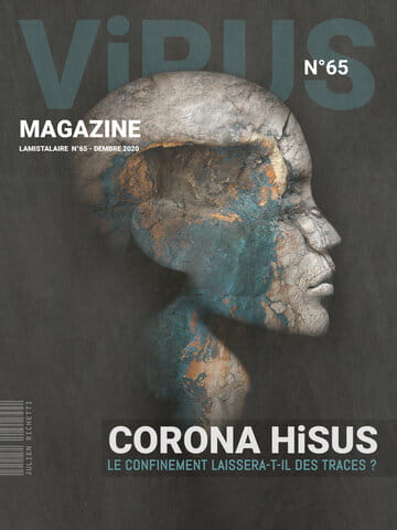 « Virus Magazine n°65 » photographisme de la série Virus Magazine © Julien Richetti, 2020 (impression format portrait 3:4 sur dibond)