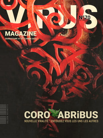 « Virus Magazine n°70 » photographisme de la série Virus Magazine © Julien Richetti, 2020 (impression format portrait 3:4 sur dibond)