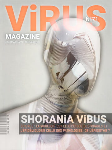 « Virus Magazine n°71 » photographisme de la série Virus Magazine © Julien Richetti, 2020 (impression format portrait 3:4 sur dibond)