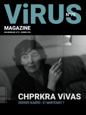 « Virus Magazine n°75 » photographisme de la série Virus Magazine © Julien Richetti, 2020 (impression format portrait 3:4 sur dibond)